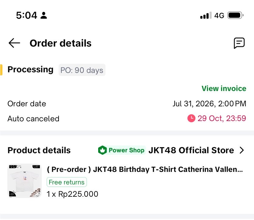ahrifqiiids's tweet photo. min, ini birthday t-shirt ngirimnya berdasarkan apa ya? saya check out jam 14.00 tepat penjualan bdts erine dibuka tapi hingga hari ini belum dikirim dan masih di proses, dan yang co jam 14.04 juga masih di proses.

kemarin sempet chat via tokped katanya mengirimnya berdasarkan stock vendor. padahal temen2 yang lain yang beli dengan ukuran yang sama co lebih lama dari saya sudah dikirim duluan. tolong penjelasannya min saya chat di tokped gaada balesan lagi soalnya @moshi2jkt48 @officialJKT48