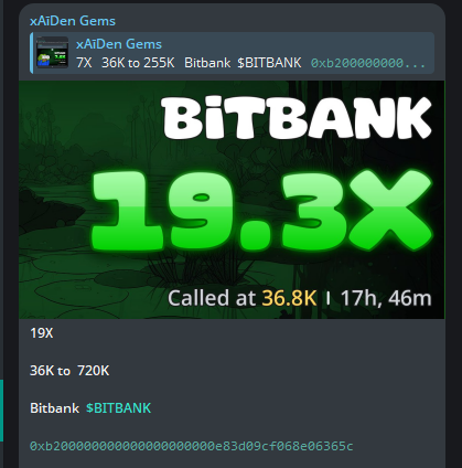 xAidenCrypto's tweet photo. $BITBANK NEW ATH 

Called at 36K mcap 

19X Profit 

From 36K to 720K