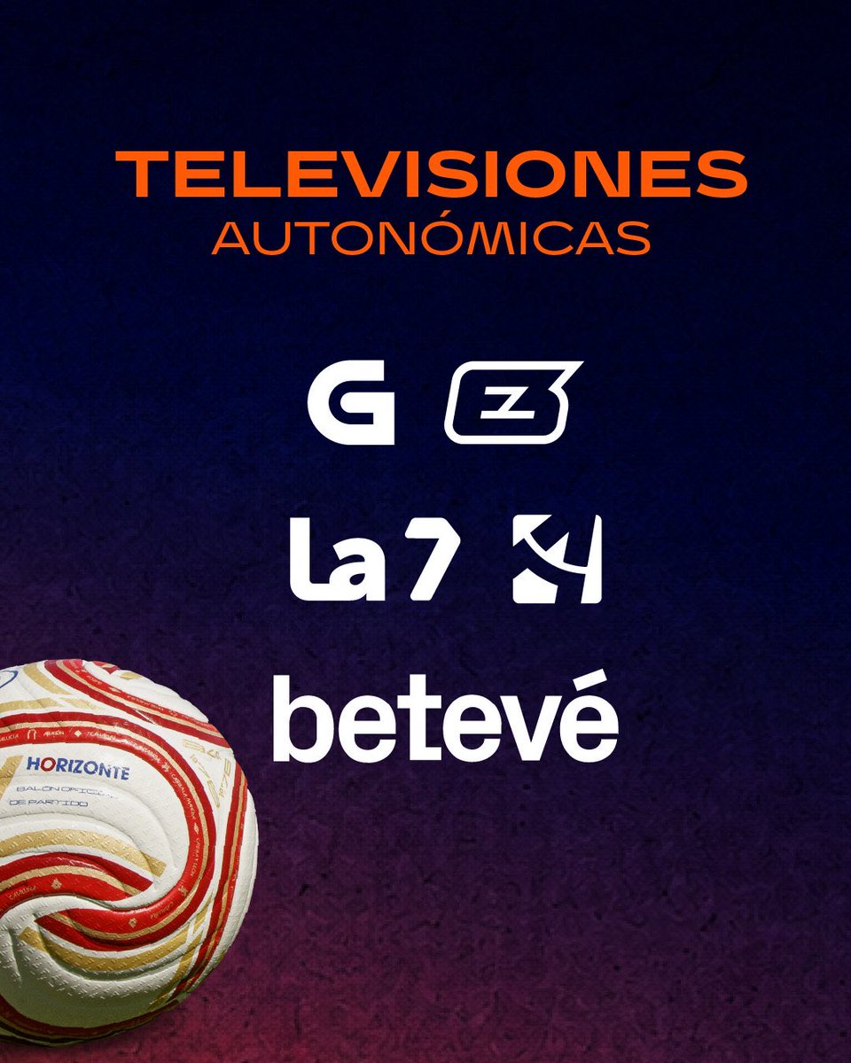 GolSinVAR's tweet photo. OFICIAL

📺 TV autonómicas que entrarán en Primera Federación 2026/27:

@TVGalicia 
@beteve 
@esport3 
@aragontv 
@la7tele 

Mi enhorabuena a todas ellas por usar el dinero público en fomentar el deporte regional https://t.co/vTF6EOuSlF