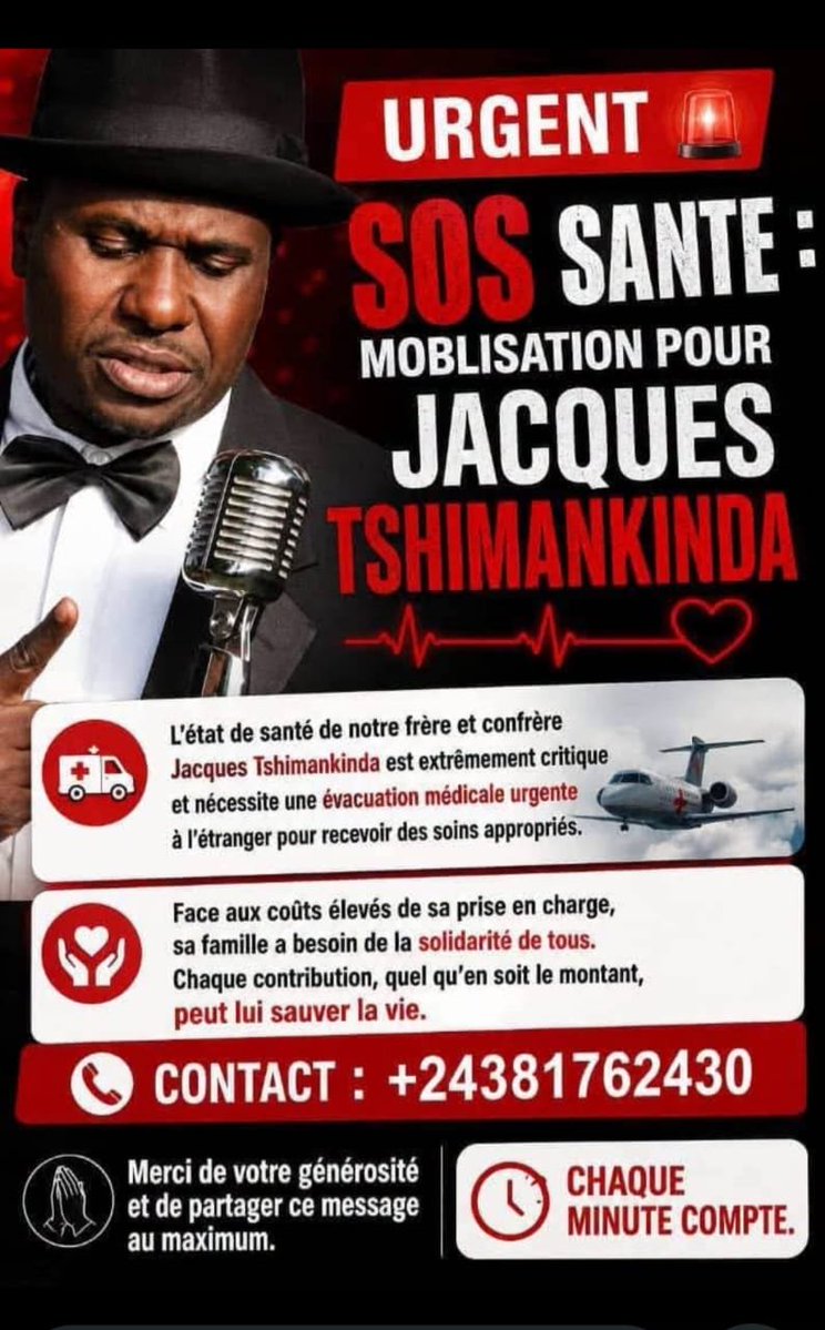Gbh1323's tweet photo. @central_sage
@leParrainRDC 
@IsralMutombo11 
@Presidence_RDC SoS santé pour notre compatriote https://t.co/43oevdnOzk