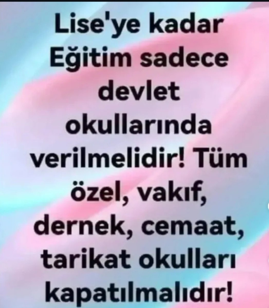 _Annabel_Seda35's tweet photo. "Eğitim lise çağına kadar sadece devlette olmalı" fikrine katılıyor musunuz? https://t.co/jpLbRunOM3