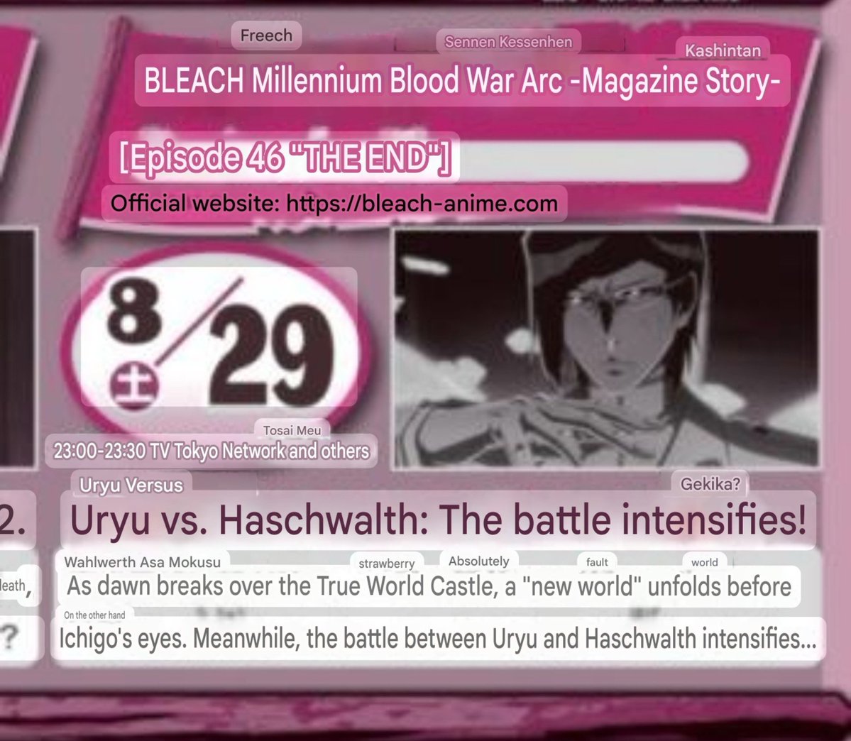 nayem_saki's tweet photo. Next episode preview from the magazine 
Episode 46 "THE END" 
#bleach https://t.co/Td5ZGqxi0V