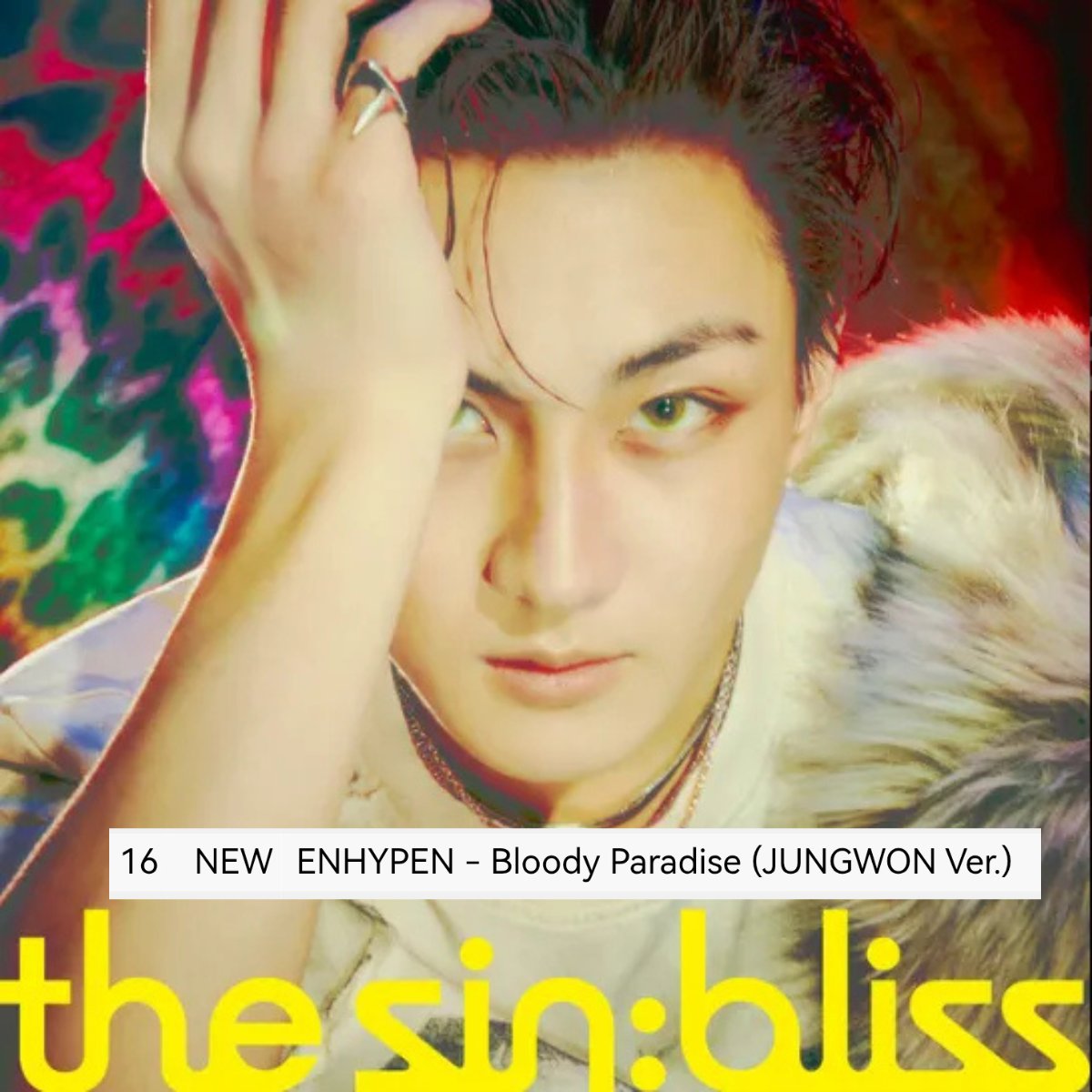 JUSTJUNGWONPH's tweet photo. INFO - 260824

'Bloody Paradise (JUNGWON Ver.)' is currently ranking at #16 on iTunes PH Top 200 Songs Chart! 📈

We can still reach a new peak — have you purchase his version on iTunes already? 🔽

#THE_SIN_BLISS 
#JUNGWON #엔하이픈_정원 #ENHYPEN_JUNGWON #정원 #양정원 @ENHYPEN_members @ENHYPEN
