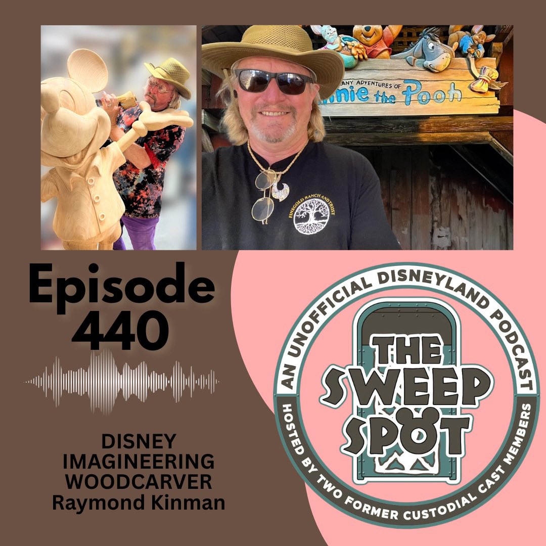 Lynnsweepspot's tweet photo. New episode of The Sweep Spot podcast is out now! This week we talk to Raymond Kinman who has done a lot of woodworking for Disney Imagineering over the years.  #Disney #disneyland #disneylandresort #castmembers https://t.co/Re18FWvfbV https://t.co/UeNK92giA5