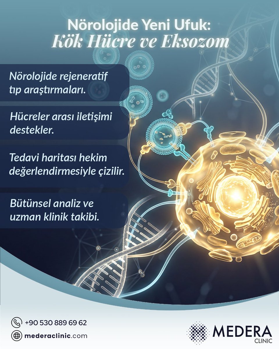 MederaClinic's tweet photo. Nörolojide rejeneratif tıp yaklaşımları, hücresel iletişimi ve doku yenilenmesini desteklemeye yönelik yeni araştırma alanlarıyla gelişmeye devam ediyor. 🧠✨
📞 +90 530 889 69 62
🌐 https://t.co/7CDfPE3Kfk https://t.co/WFg4HmbdgY