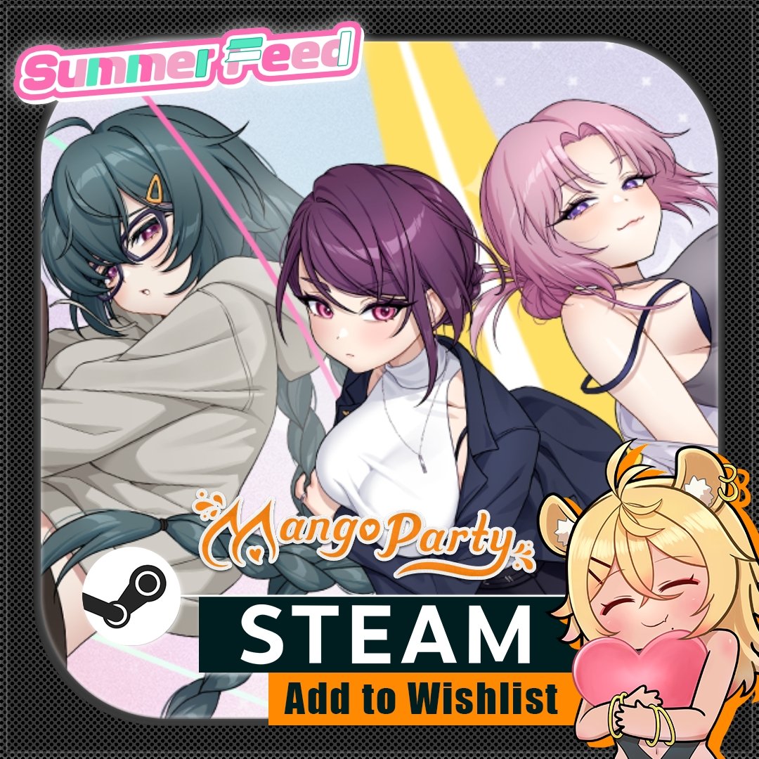 MangoParty_chan's tweet photo. 📢"Summer Feed" is now live on steam page. Add it to your wishlist.

That girl in my class is actually a mega influencer with millions of followers?! https://t.co/kn4HMKIGIi