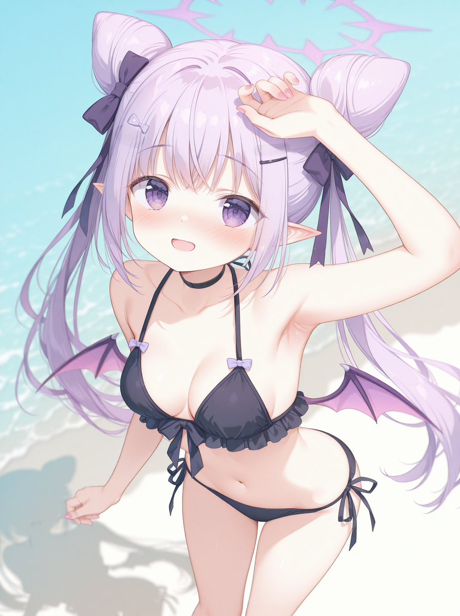 ruriyoi_PB_art's tweet photo. ゲヘナ再興委員会の明楽カレンちゃんです✨
夏の海で、ちょっぴり悪魔っぽく…？💜🫧 https://t.co/4Zp228aw62