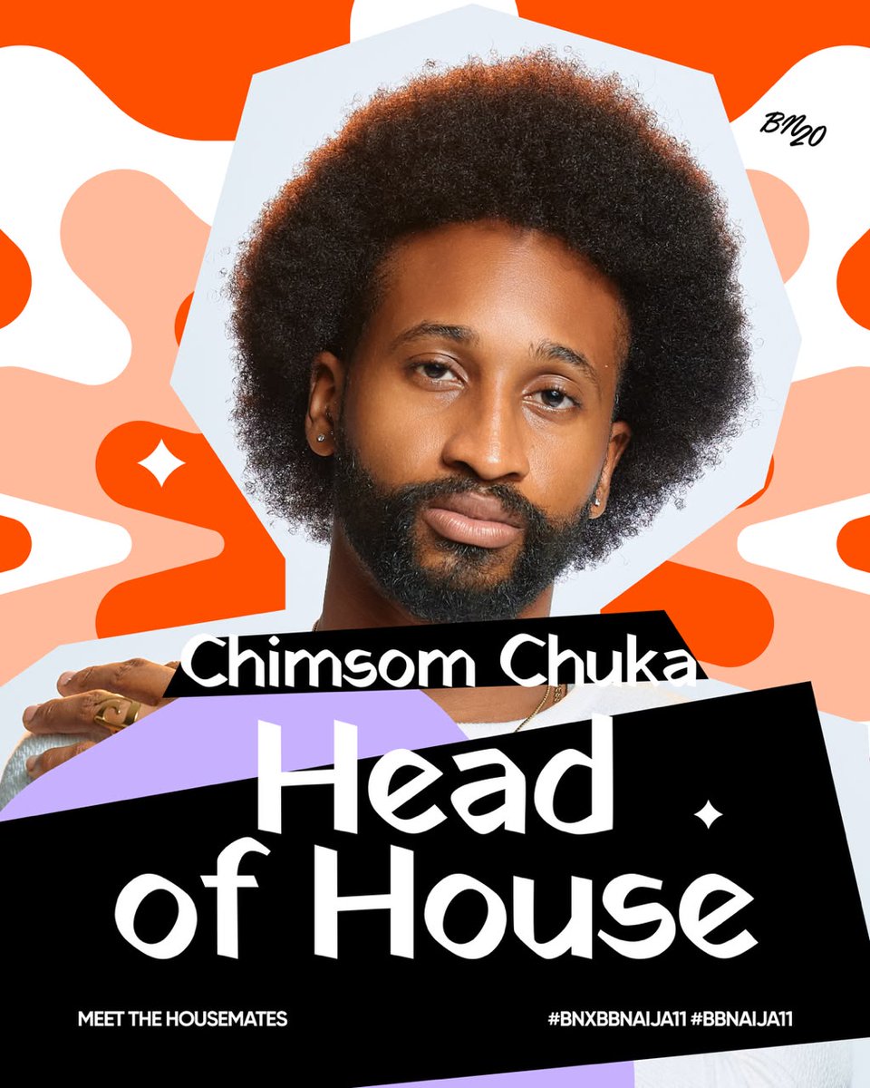 bellanaija's tweet photo. For the second time, Chimsom Chuka is Head of House! 👏🏽

He’s back in the Head of House room. What will his reign look like this time? 👀

#BBNaijaS11 #BNxBBNaija11 #BBNaija https://t.co/iP9Pw2sEwE