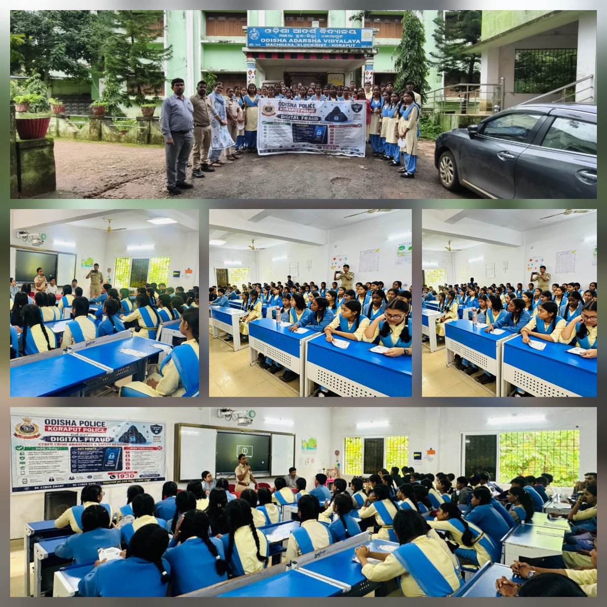 SPkoraput's tweet photo. Cyber awareness program was organized by Cyber Crime and Economic Offence Police Station, Koraput at Odisha Adarsha Vidyalaya, Machhara Block, Koraput.
#CyberSafety #CyberAwareness #StayAlertStaySafe #CyberCrime #DigitalSafety #KoraputPolice https://t.co/FXpMiLLqwz