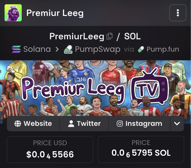 PremiurLEEG's tweet photo. Some quick dev updates:

1) upgraded Dexscreener banner and image

2) building out folders of all the Premier League players to make sure we have an aligned look across animations

3) creator fee rewards for 1 chosen match per week

4) using marketing budget to amplify our reach on Instagram & YouTube

The most important update here is number 2

It means we will have a branded look across videos & images and will feel utlimately less 'AI'

It also means we'll have all the players ready to make our content a lot faster