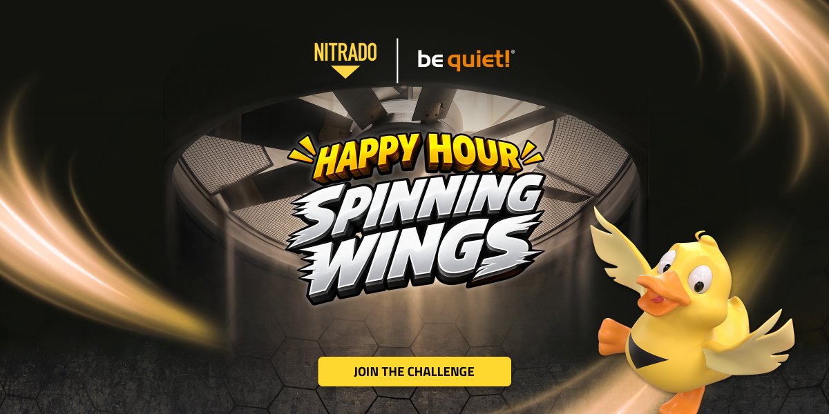 Nitrado_EN's tweet photo. 🖥️ We're joining forces with @bequietofficial at gamescom 2026 for the ultimate PC hardware showdown, and you'll have to wing it.

🏆 A be quiet! Silent Wings (Pro) 4 fan will sit on the table. Each player will spin the blade three times, and whoever can keep the fan spinning longest wins. Everyone who plays still walks away with a NitraDuck and cap!

📅 August 26th, 1–2 PM; August 27th–28th, 12–1 PM.

📍 East Entrance. No sign-up needed—jump into any round.

#gamescom2026 #bequiet
