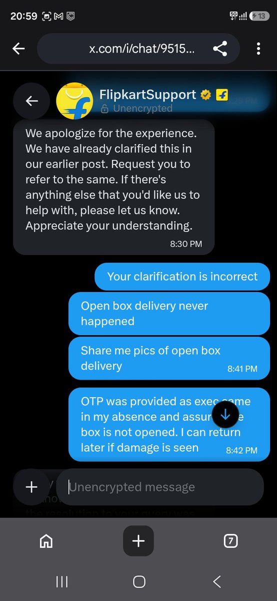 kushal1788's tweet photo. @flipkartsupport @_Kalyan_K - PFA the level of unprofessionalism on display by your Social handle. Just one templated response. No attempt to even understand the problem by @Flipkart or @flipkart https://t.co/utCPTQavw8