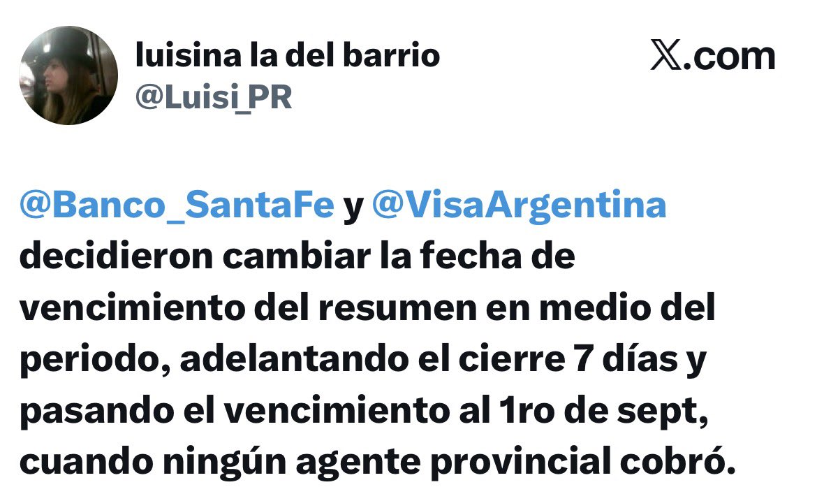celiaarena's tweet photo. ¿Llegás a pagar la tarjeta antes de cobrar el sueldo? 

Presentamos un pedido de informes en @CamaraDipSF 
para que el gobierno, por intermedio del organismo que corresponda, solicite al @Banco_SantaFe que, en su carácter de agente pagador de
empleados públicos provinciales, 
explique por qué adelantó el vencimiento de los resúmenes de tarjeta de crédito al 1° de septiembre.

Esta decisión unilateral afecta de lleno a miles de empleados públicos, docentes, personal de salud, policías y jubilados que perciben sus haberes después de esa fecha.

No es falta de voluntad de pago, es una imposibilidad material:
Se coloca a los usuarios en situación de incumplimiento involuntario. Afecta de forma directa la organización de las economías  familiares.

Cuidar el bolsillo de las familias santafesinas también es garantizar previsibilidad y transparencia.