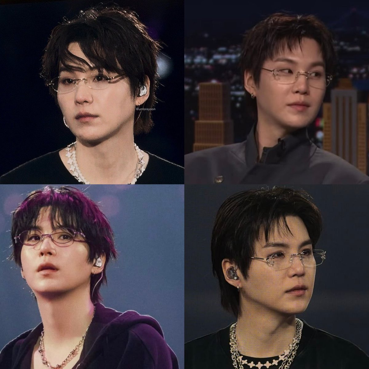 kookyun's tweet photo. No one has ever looked as pretty as Min Yoongi in glasses https://t.co/EJh5FrVpCc