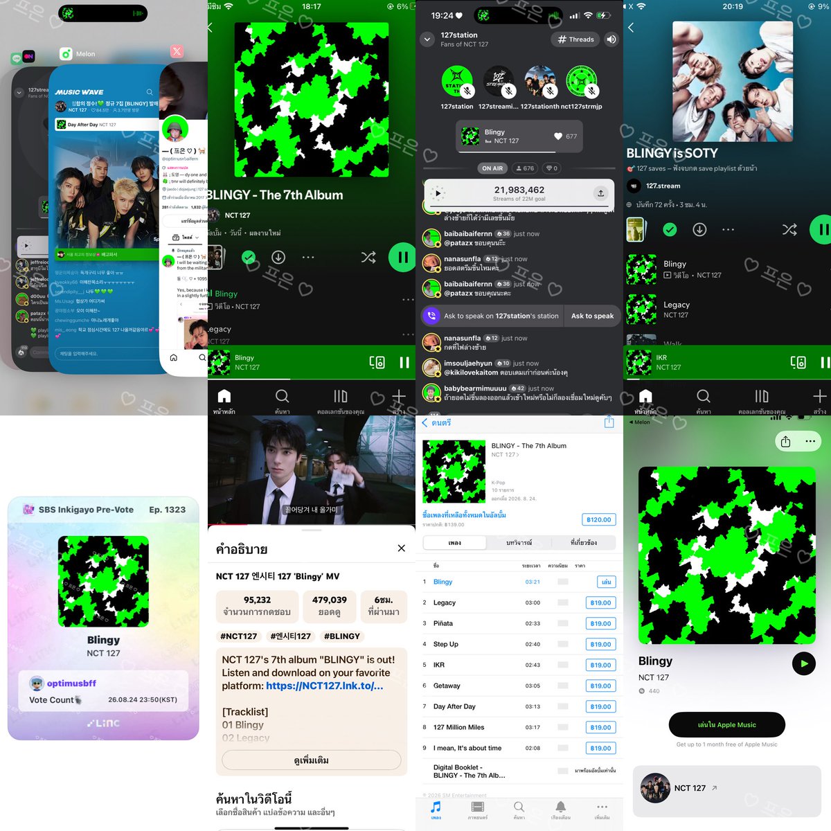 optimusxbaifern's tweet photo. ป้าเส้น check ! ✅
- สตรีม melon
- สตรีม spotify
- สตรีม stationhead
- ปั่นวิว ( อืด ๆ ) youtube
- ซื้อน้องบลิงงี่ใน itune
- ค้นหาบลิงงี่บน shazam

ป้าแฮปปี้มาก ㅜㅜ ขอถ้วยให้น้าเลขเยอะ ๆ เลยยย
#ใครๆก็โหวต127 #เฉิดฉายสไตล์บลิงงี่ https://t.co/4dco92dZWh
