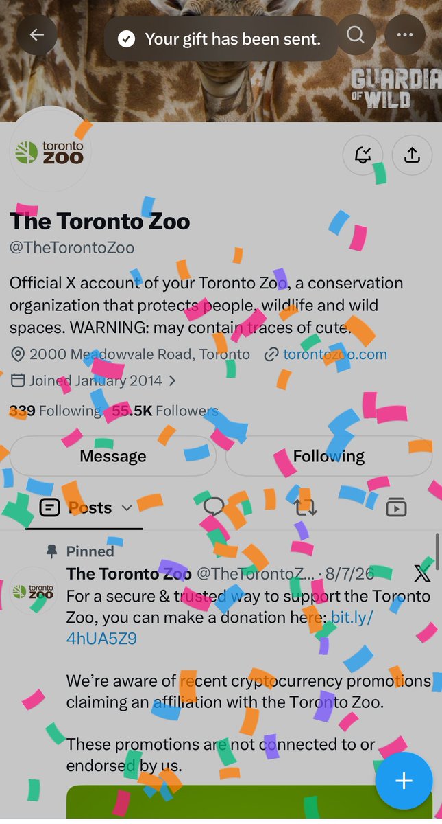 TzTinyTankSol's tweet photo. Today it is our honor to announce that as a collective fan base, we have officially purchased a verified blue check for @TheTorontoZoo ❤️🦛🍁

Without their post announcing the birth of their new Endangered Pygmy Hippo calf, Maple, aka #TZTinyTank, which reached nearly 5,000,000 views, millions may have missed out on the fun and excitement Baby Maple has brought to the world.

As the Toronto Zoo just celebrated 52 years on August 15th, today we extend this birthday gift in good faith, hoping their page continues to reach millions, by bringing joy to people around the world, educational value about animals, and continue support to the incredible care they provide to their animals and guests.

Lastly it’s important to note we have no association or affiliation with the Toronto Zoo. We are simply a fan page for Baby Maple 🍁🦛. 

Please make sure to go follow and support them and don’t forget to look for Maple Merch in their gift shop!
