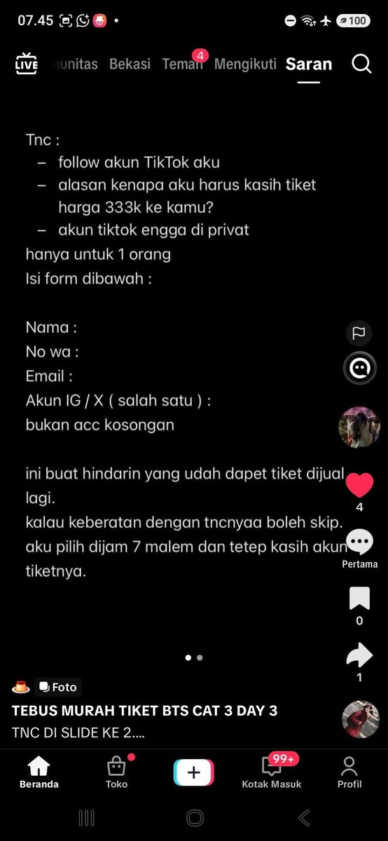 Kimryulan's tweet photo. ‼️SCAMMER TIKET ARIRANG JAKARTA‼️

guys tolong bantu ramein ya biar ga ada lagi yg kena scamm dari akun ini, soalnya udah beberapa orang yg kena termasuk aku, tolong banget ya jangan ada yg kena scam dia lagi🙏🏻🙏🏻🙏🏻

nama akun tiktok : oceanarrates https://t.co/P88ebM2vO4 https://t.co/RJ8ibKVxv1