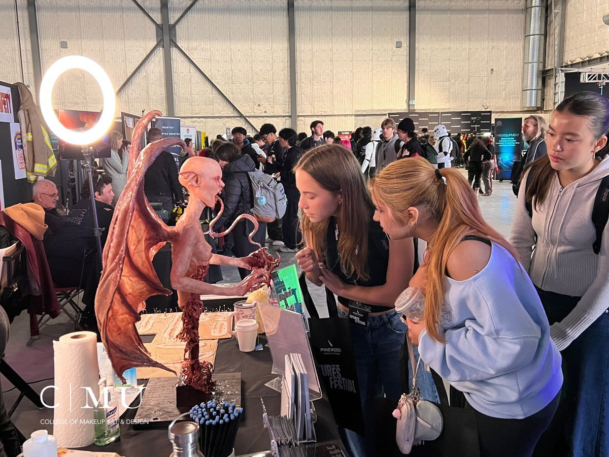 mido20259's tweet photo. Proud to join Futures Festival at Pinewood Studios, inspiring future creatives with live Frankenstein makeup demonstrations. Thanks to all who visited CMU College. Artwork by graduate Chelsea McNamara, with Brooke Simmons and River Staple-Allen. https://t.co/qQzS3SLPuq