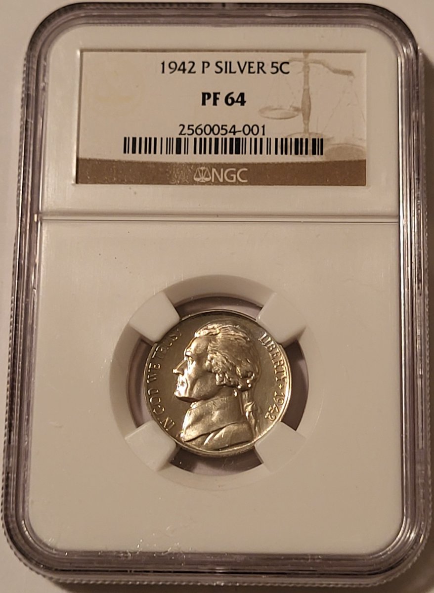 TNumismatics's tweet photo. **Coin of the Day**
1942 P Jefferson Silver Nickel PF64 NGC Low Proof Mintage
Always FREE Domestic Shipping! https://t.co/lKDVZ4N3Lc
#coins #coincollecting #silvercoins #nickels #gradedcoins #certifiedcoins #NGC #ngccoins #ngcccoin #proofcoins https://t.co/cNgB2iyVhG