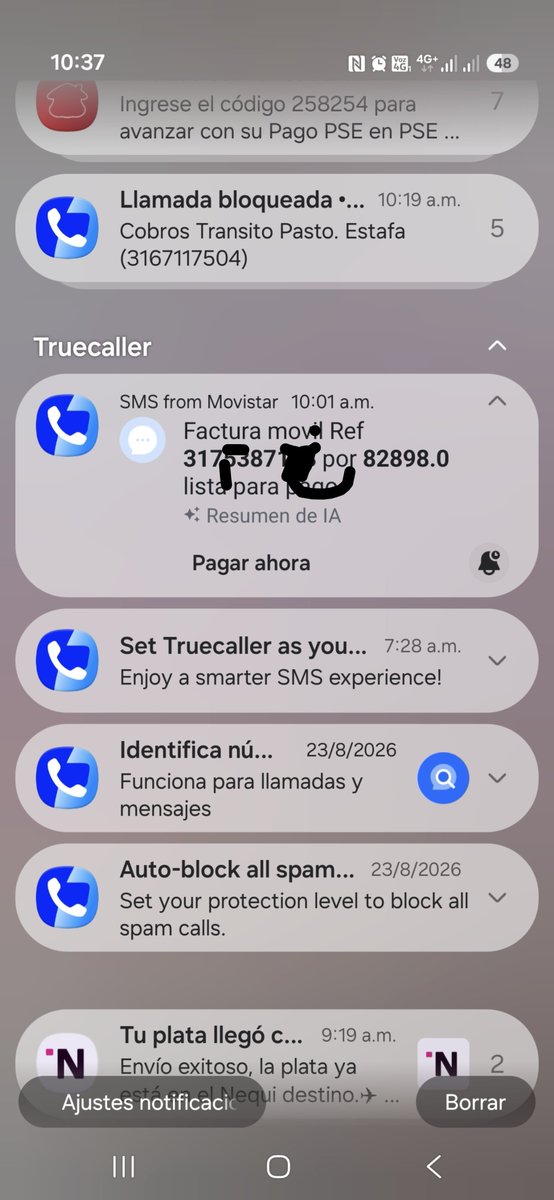 jhonper35's tweet photo. Señores @FiscaliaCol hay una extraña coincidencia entre la fecha de cobro para el pago de línea @MovistarCo y la llegada con los mismos datos de mensajes de cobro de presuntos estafadores, me pregunto quién le pasa la información? 
@ABDELAESPRIELLA @PoliciaColombia @sicsuper https://t.co/3vOfuAK4VB