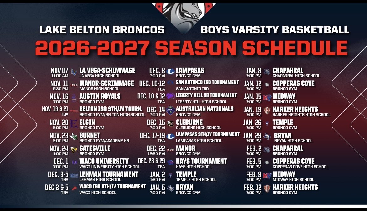 LakeBeltonHoops's tweet photo. 2026-2027 Season Schedule https://t.co/E7Hw6H4TrY