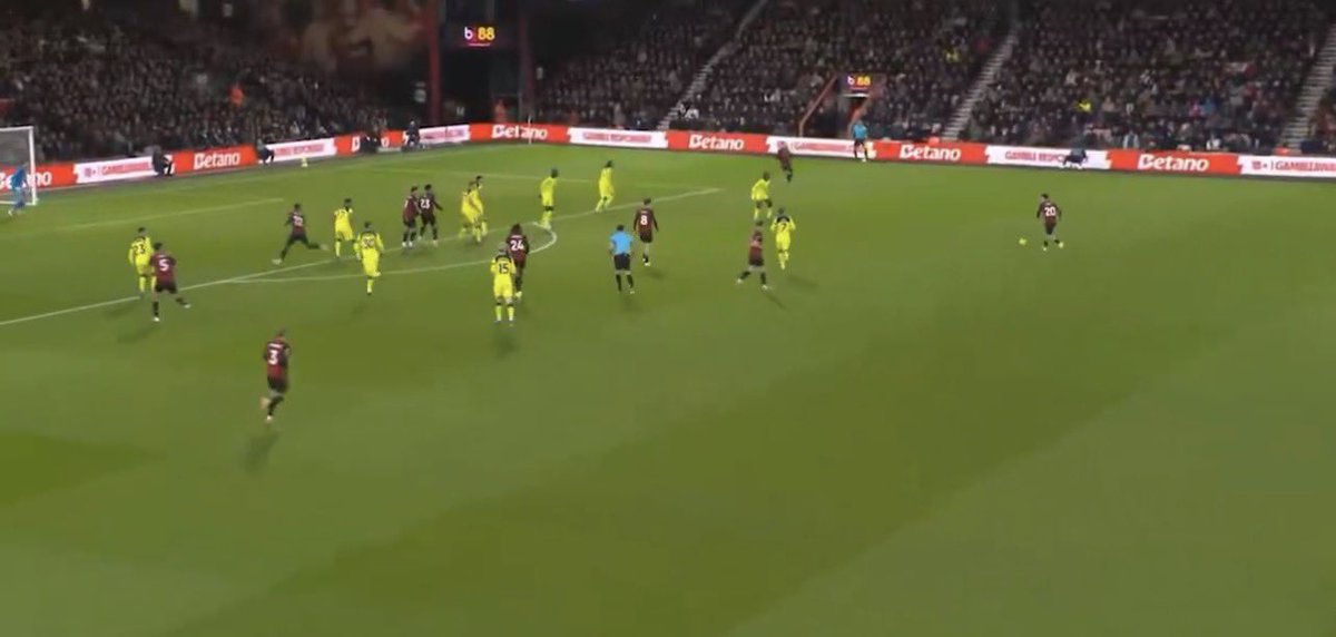 TacticNotes's tweet photo. In light of Iraola’s philosophy, we should push the defensive line higher when in possession. I realise that this leaves huge spaces in behind if we lose the ball, but it also allows us to react quickly when things go wrong  - it’s a compromise. Looking at BOU a few weeks ago, I noticed they were using similar movements. If we want to play with such a high level of risk, we have to make sure we control the territory between the attacking and defensive lines so that the shape doesn’t become stretched. Is this the right solution? I don’t know, but it seems to be the one that best reflects the patterns Iraola promotes. We also have the right profiles among our centre-backs - Virgil, Jacquet and Araujo all possess the athletic qualities and physical attributes needed to play this way.

The second option would be to modify his approach, but that feels like a distant possibility given his low aversion to risk. I’m a fan of people who believe in their ideas wholeheartedly and look for ways to make them work rather than changing their views on football under pressure #LFC