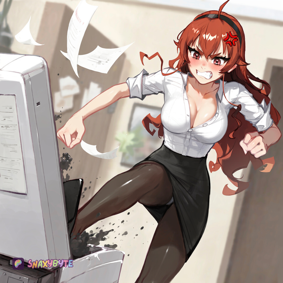 snaxybyteSFW's tweet photo. Eris as an office lady doesn't seem to be a good idea...

#MushokuTensei https://t.co/Eib6LBd5N1