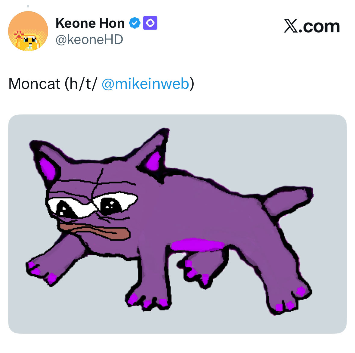 100xHeisenberg's tweet photo. Anything below 1m is free on $moncat 

Open your eyes to the possibilities 

Think bigger with this cat 

I don’t think it will be to long before we get an interaction with the co founder of monad:native himself who originally named and helped design $moncat

Once that happens it’s a leg straight to millions if we’re not already there