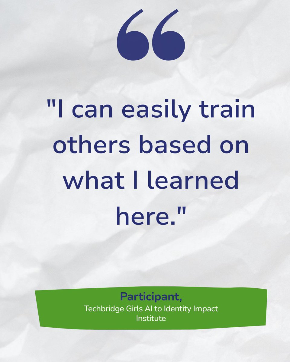 techbridgegirls's tweet photo. Don’t miss out! Join our AI Identity to Impact Learning Institute and discover how to navigate AI with an equity-focused approach. 

Free virtual program on Sept 9th! Register now: https://t.co/2wzcax3Fy5 

#TechbridgeGirls #AIInstitute #ProfessionalLearning https://t.co/DZ0kmfwORJ