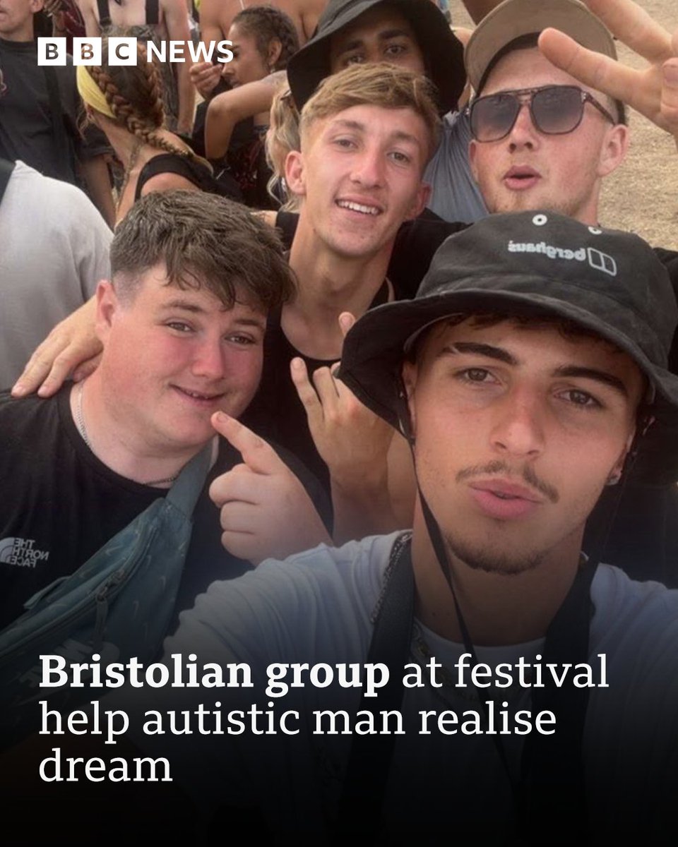 BBCBristol's tweet photo. Making Bristol proud 👏🏻
 
These bunch of Bristolians befriended a solo autistic camper at Boomtown called Adam James ➡️ https://t.co/8s12cwINYH

His dad said Adam cried when he got home, saying: "I've found my people" ❤️ https://t.co/9PD0QfLPO6