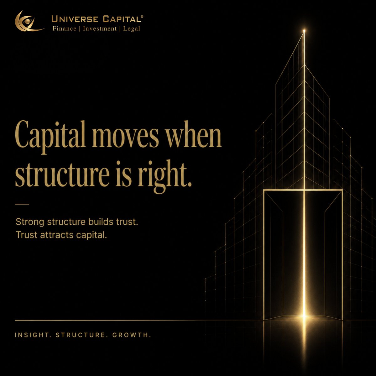 UniCapGroup's tweet photo. Business owners planning expansion  is capital really the challenge, or is the structure behind it?

Capital follows clarity. Strong structure turns growth into investable confidence.

#universecapital #workingcapital https://t.co/rrVLBR65Qi