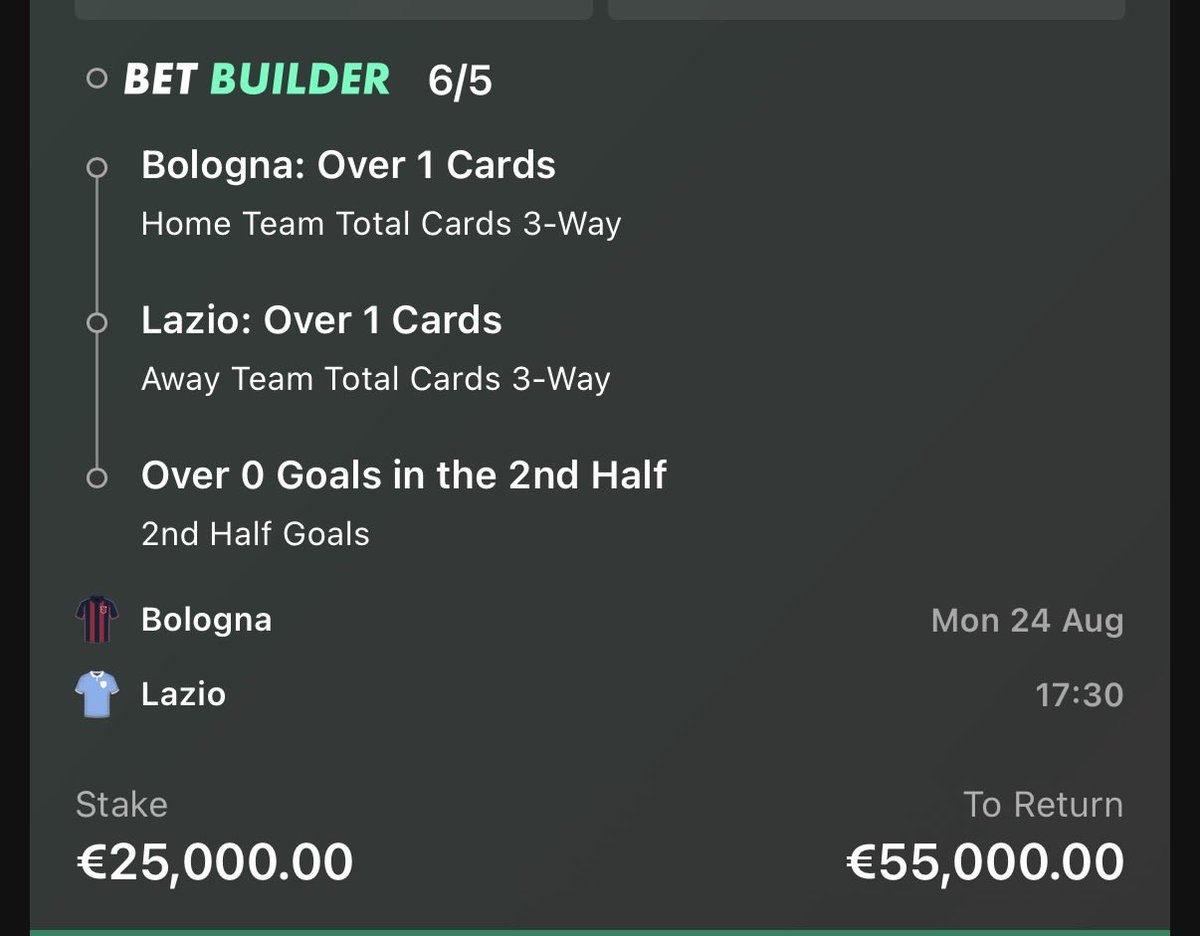 PhilBrophy1's tweet photo. Monday Banker 🏦 

🇮🇹 Serie A 

⚽️ Bologna v Lazio https://t.co/9sM02Ac6TV