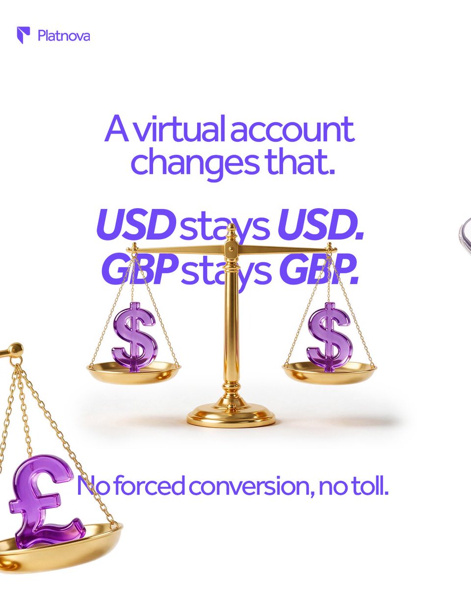 PlatnovaNG's tweet photo. Your money’s been paying rent it never agreed to. Swipe to see what we mean 👉
Open a USD, EUR, NGN or GPB on Platnova and let your dollars actually stay dollars.
#platnova #virtualaccount #usd #internationalpayments https://t.co/iNUKhU7PGR