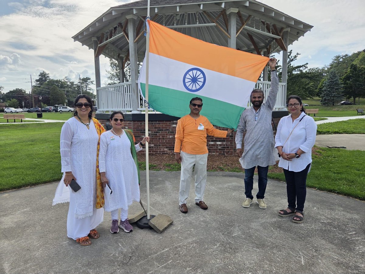 IndiainBoston's tweet photo. #IndiaDay2026 celebrations continue across cities in #Massachusetts to commemorate #IndiaAt80!

The India Association of Greater Boston (IAGB) @iagb proudly hosted a series of Flag Raising Ceremonies in Westford, Burlington, Acton, Sharon, Andover & Salem, commemorating India’s 80th Independence Day & celebrating the enduring 🇺🇸 🇮🇳 partnership. 

These events were marked by strong civic participation & local community support, with distinguished attendees, including State Rep.  James Arciero, State Rep.  Edward R. Philips & Salem Mayor Dominick Pangallo, highlighting Indian American community’s strong civic engagement & appreciation for India’s historic links to  Massachusetts. 

@MEAIndia 
@IndianEmbassyUS 
@IndianDiplomacy 
@iagb