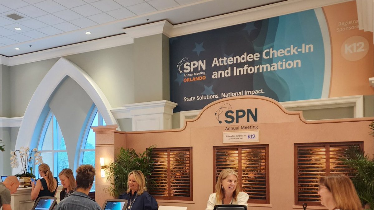 StatePolicy's tweet photo. Good morning from Orlando and #SPNAM. 

More than 1,500 professionals from all 50 states are coming together for SPN’s 34th Annual Meeting to learn from one another, sharpen their strategies, and build the relationships that make this Network stronger. 

Monday’s conversations will cover everything from human flourishing, workforce reform, and school choice to AI, energy, environmental policy, federalism, and the future of American innovation. 

The Connections Lounge opens this afternoon, followed by receptions and opportunities to reconnect with old friends and meet new ones from across the Network. 

We’re glad you’re here. Let’s make it a great first day.