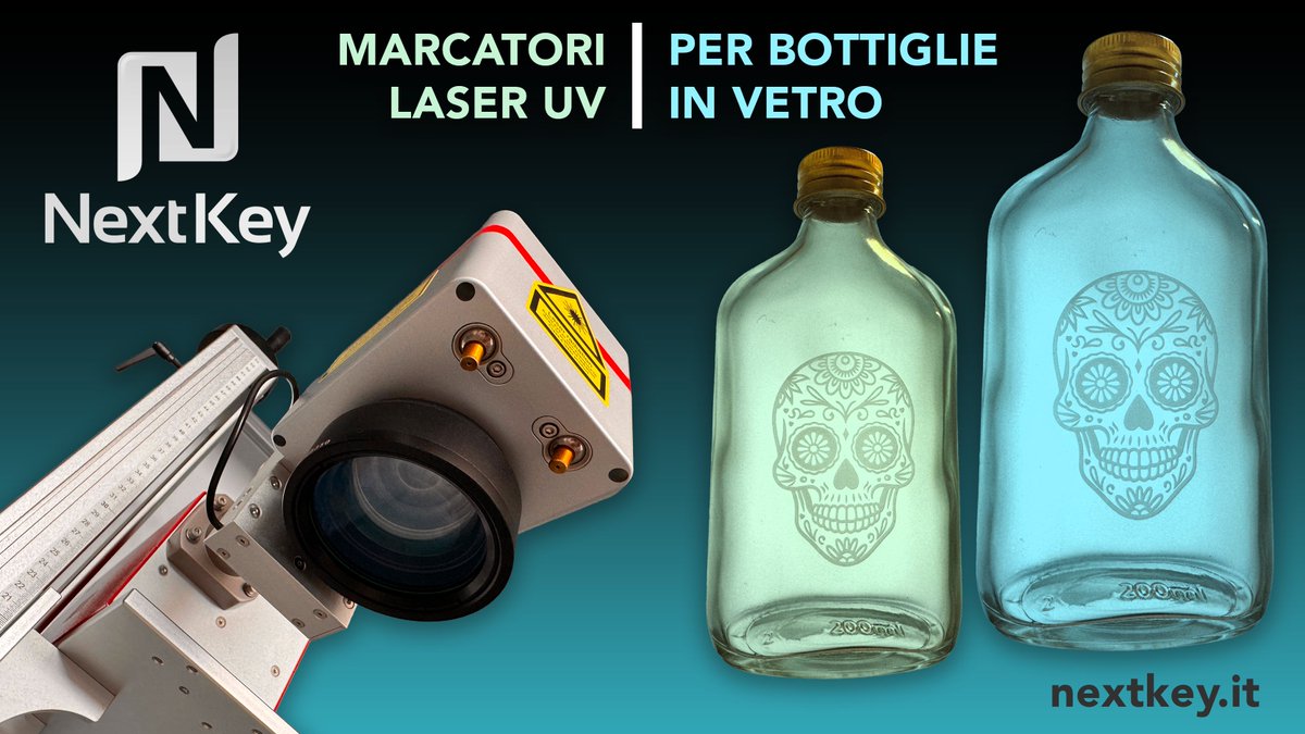 nextkey_srl's tweet photo. Marcatura laser UV su vetro e bottiglie
NextKey Srl unisce tecnologia laser e consulenza grafica per la marcatura e incisione UV su bottiglie in vetro. Loghi, scritte, simboli e grafiche personalizzate con grande precisione. #MarcaturaLaser #IncisioneLaser #LaserUV #Vetro https://t.co/9kofmmjAFD