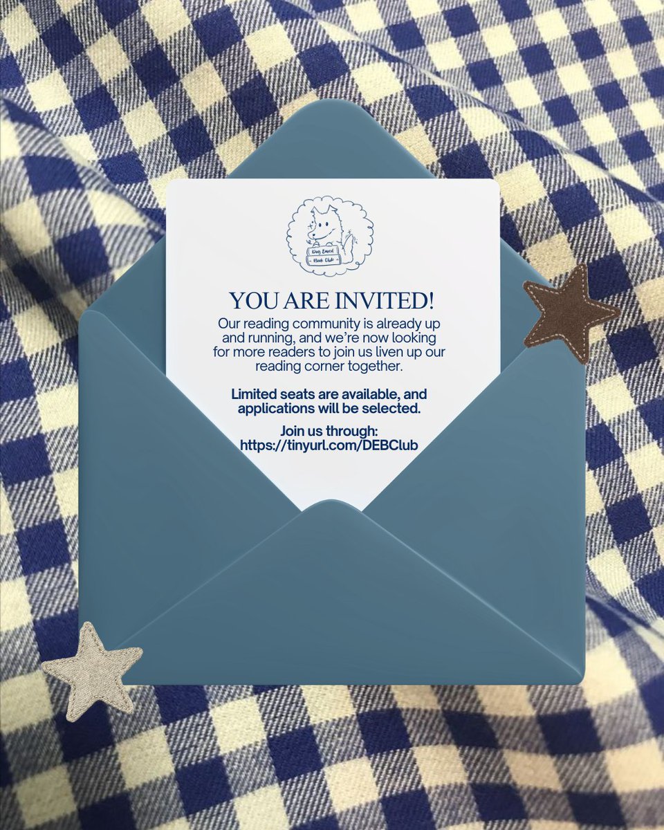 DEBookClub's tweet photo. Hello, readers! 🐾

Dog Eared Book Club is a reading community on Discord, and we're opening our doors to new members!

Care to join? Follow the link in the invitation and submit your application no later than Saturday, August 29.

Claim your seat and let's read together with us! https://t.co/qqP1sHxxfV