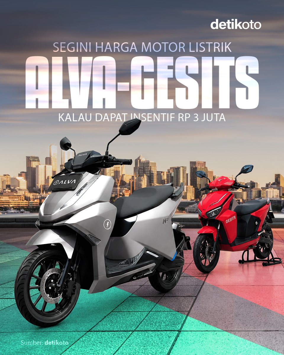 detikoto's tweet photo. Besar subsidi buat motor listrik tahun ini Rp 3 juta. Berikut ini harga motor listrik Alva dan Gesits bila dipangkas Rp 3 juta! 🛵⚡️
Tertarik buat punya, detikers? 🤔
#detikOto #Alva #Gesits https://t.co/sTlEoM1TlA