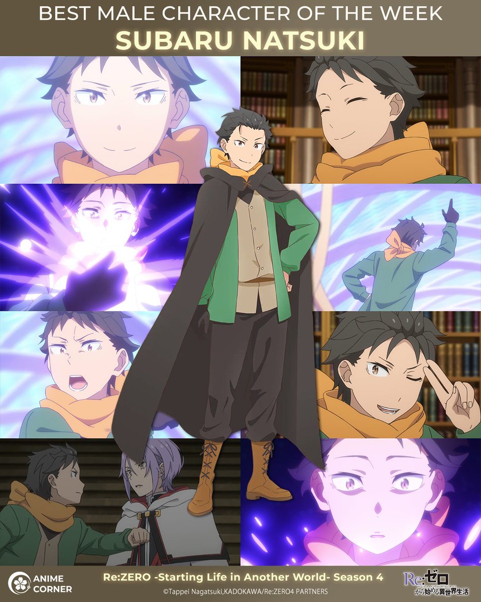 animecorner_ac's tweet photo. Best male character of the week: Subaru NatsukI! ✨

Anime: Re:ZERO Season 4 https://t.co/6zpzvEPQFQ