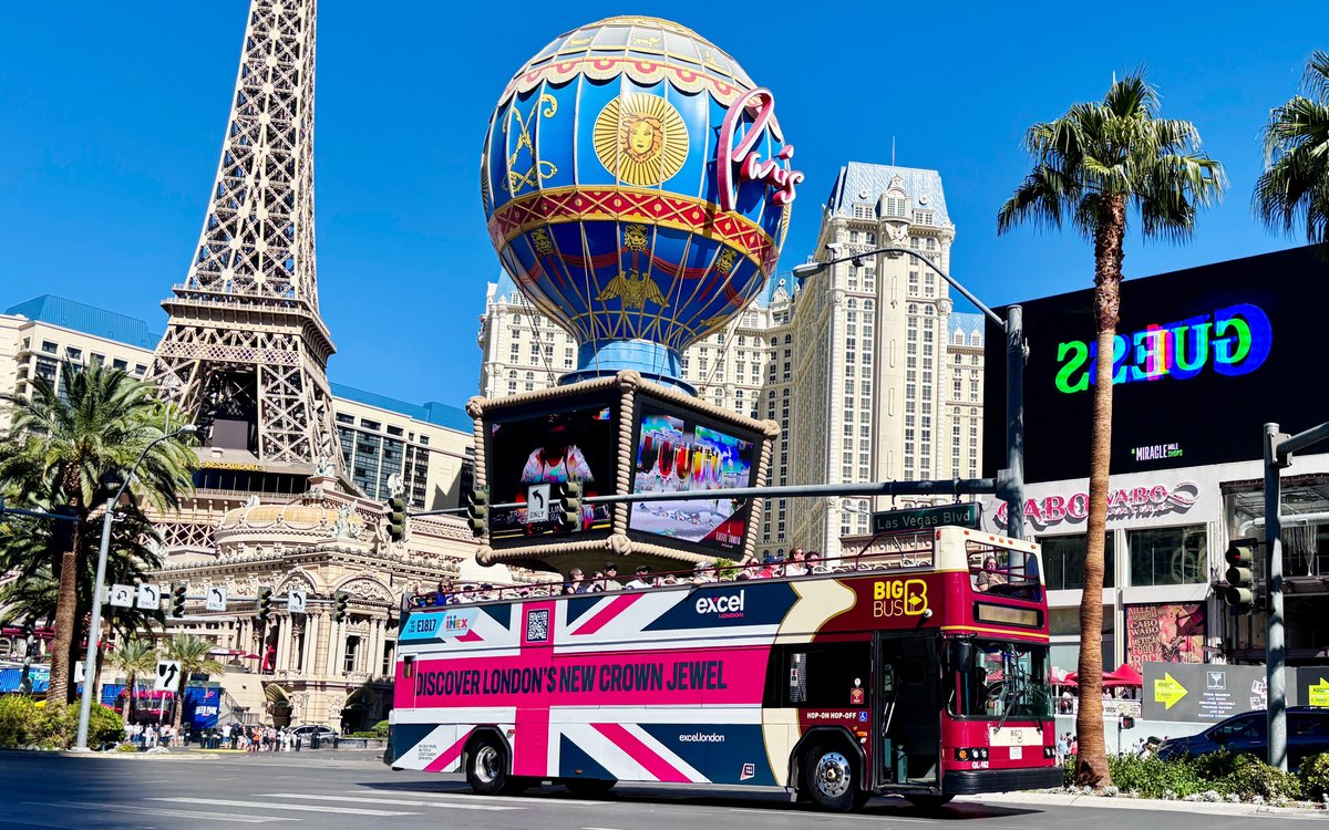 ExceLLondon's tweet photo. 50 days to go until this year's #IMEXAmerica

Hard to believe it's almost been a year since we drove our London double-decker bus on the Las Vegas Strip. 

Can't wait to catch-up with all our friends and colleagues across the pond in October. 

#IMEX #ExcelLondon @IMEX_Group https://t.co/Mhrio1jf51