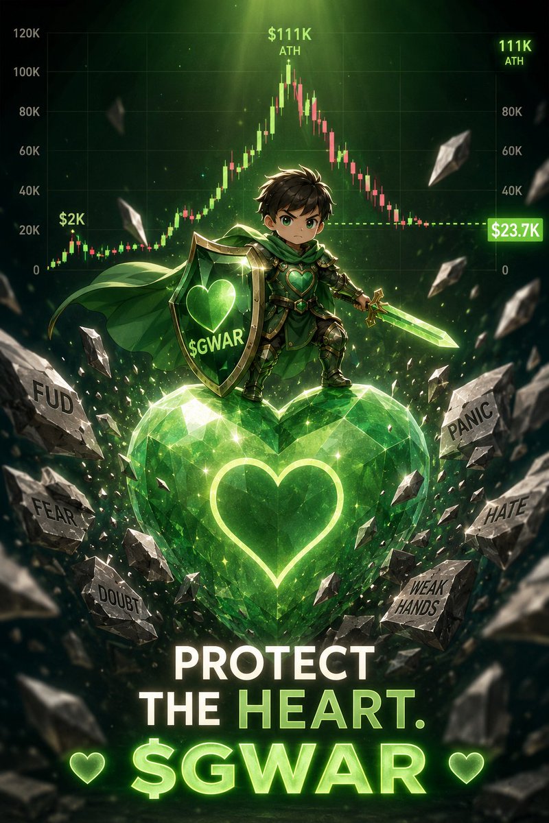 regile_sab70819's tweet photo. Protect the heart. 💚
Charts go up. Charts go down. But the mission stays the same. 🛡️💚
$GWAR soft heart, strong spirit.
For the children. For the mission. For the community. 🫶
NFA. DYOR. #GWAR #GentleWarrior #CryptoWithPurpose https://t.co/cyzLtFiina