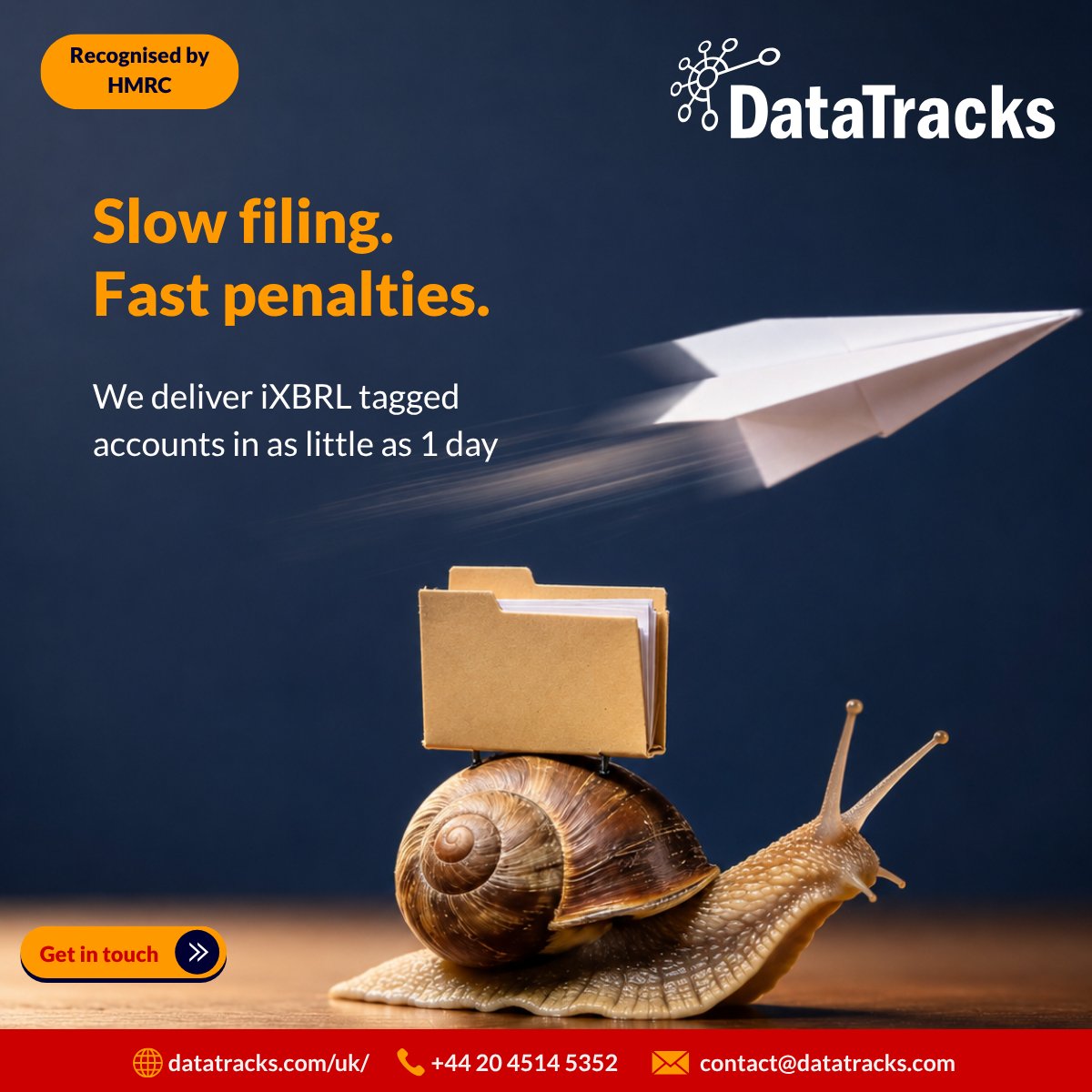 DataTracks's tweet photo. Late filing penalties don't wait for you to catch up.

HMRC's fixed penalty schedule kicks in automatically once a filing deadline passes - regardless of whether the delay came down to the numbers or the tagging.

We deliver iXBRL tagged accounts in as little as 1 day, so a slow turnaround is never the reason a filing runs late.

To learn more about how we can help, visit https://t.co/rs21sOp0Bi
For enquiries, email contact@datatracks.com or call +44 20 4514 5352

#iXBRL #HMRC #TaxCompliance