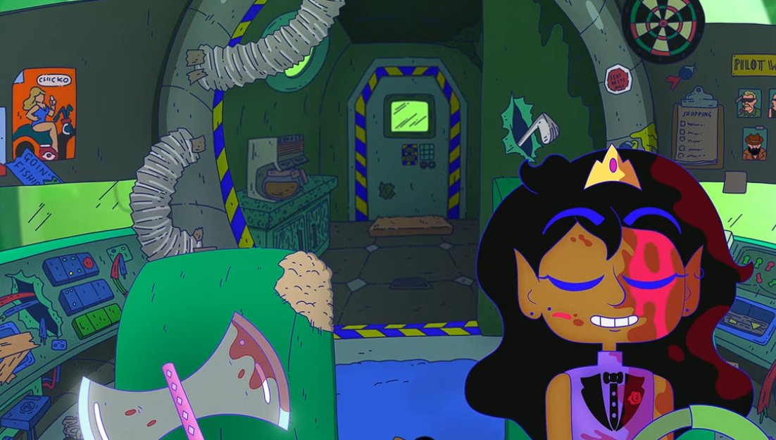 NorfierG's tweet photo. (🧵/46 last thread)
final scene, saira exiting the man-cave and meeting kiki again when the ship denied access until saira is back on the ship, so she left kiki in the planet to rot

and that's the entire movie of Lesbian space princess
thanks for reading https://t.co/bmOOMQ2xL0