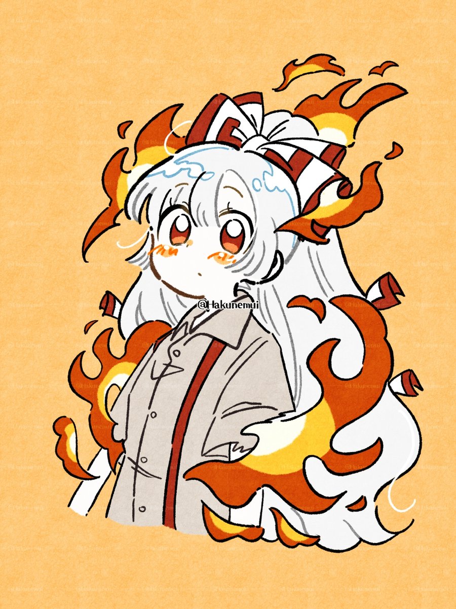 Hakunemui's tweet photo. 🔥🔥😁🔥🔥
#藤原妹紅 #東方
　　(過去絵) https://t.co/LpaZkWNMeI