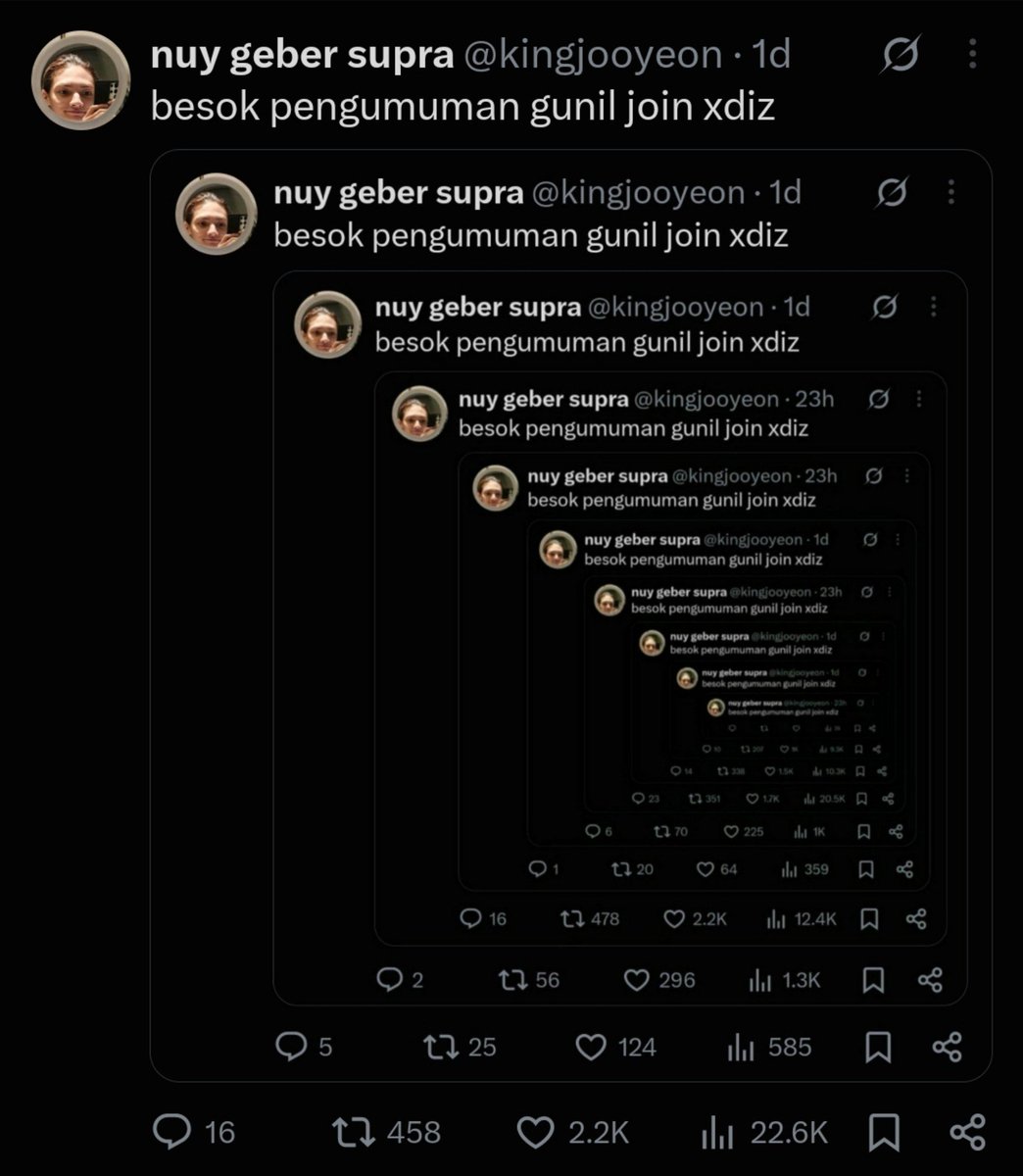 kingjooyeon's tweet photo. besok pengumuman gunil join xdiz https://t.co/C5aPz4fJAq
