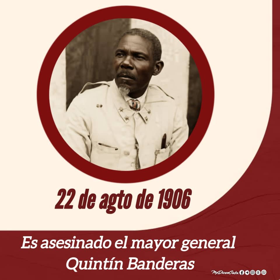 ComunicINOTUCAV's tweet photo. Hace 120 años, en plena República neocolonial, mediatizada y racista, asesinaron al general Quintín Bandera, héroe d+±++e las tres guerras por la independencia. Esos crímenes no volverán. #CubaSoberana #CubaViveEnSuHistoria #LatirAvileño https://t.co/hy46Rk5Pjt