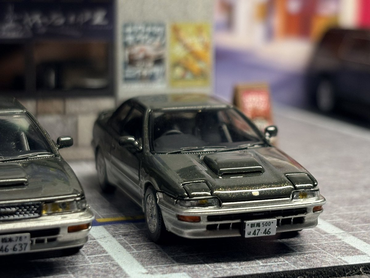 Stagea_300RX's tweet photo. “黒のトレノが躍り出る”

HobbyJapan 1/64 トヨタ スプリンタートレノ GT-Z (89年式）

#ミニカー
#HobbyJapan https://t.co/drlFfDltP1