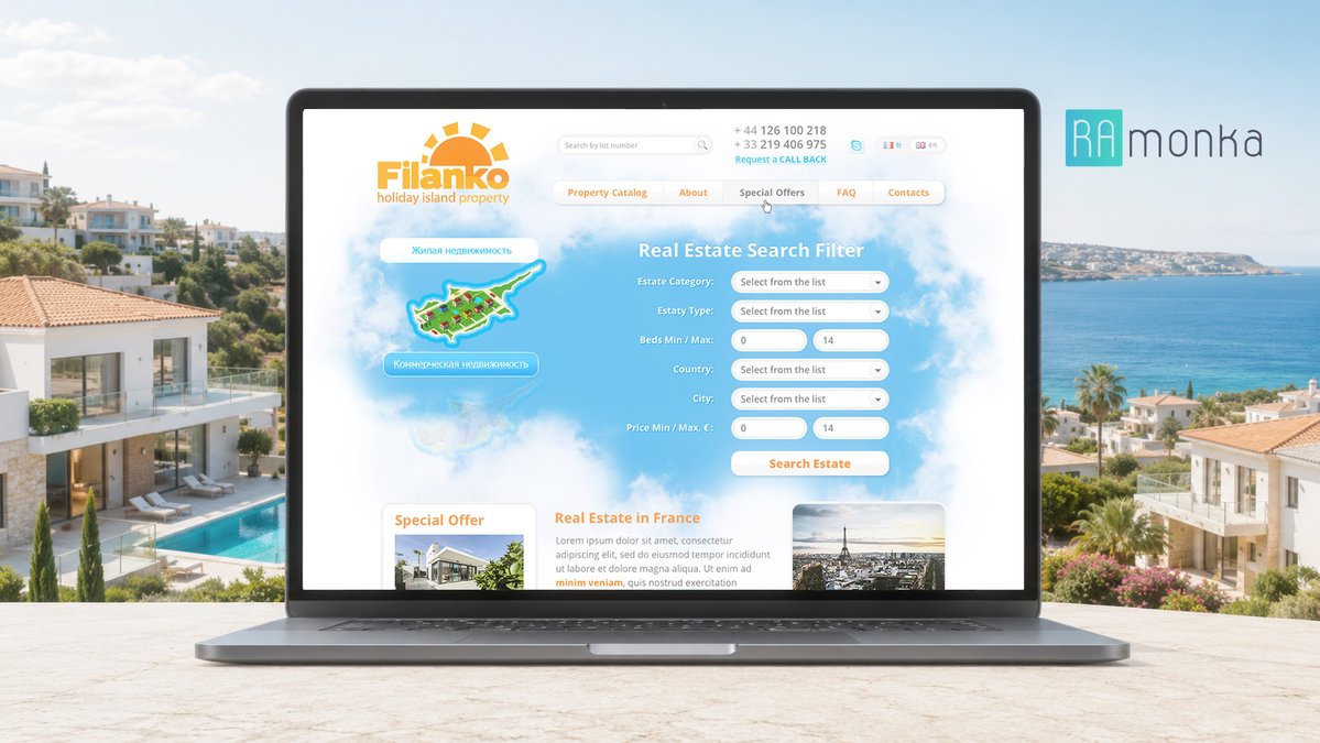 RAmonkaStudio's tweet photo. Real estate websites should do more than look good, they should generate leads.

We design modern, conversion-focused websites for real estate agencies that showcase properties and build trust.

Real estate case: https://t.co/lB4xq8gz2l

#WebDesign #RealEstate #RAmonkaStudio https://t.co/rvaaDdlJnT