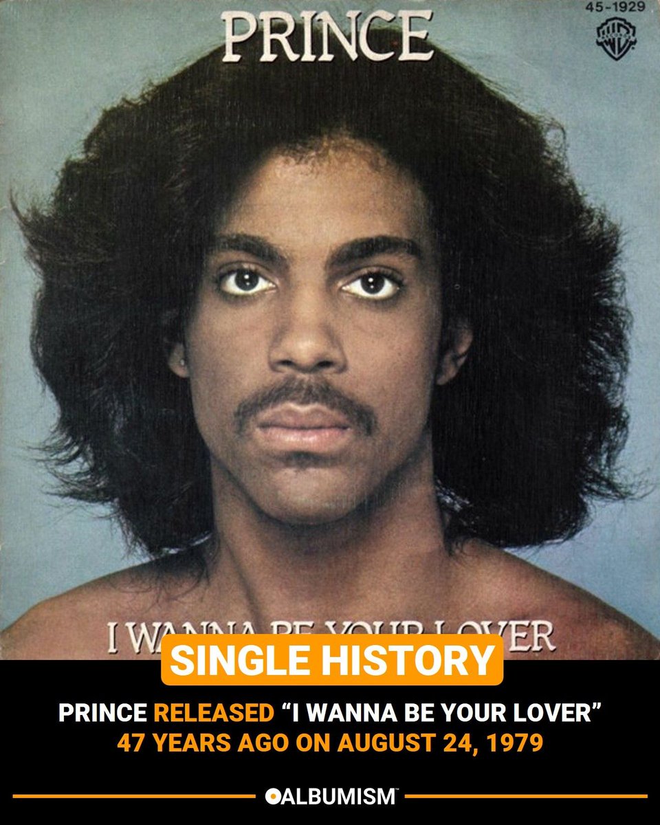 Albumism's tweet photo. Prince released "I Wanna Be Your Lover" as the lead single from his eponymous second studio album 'Prince' 47 years ago on August 24, 1979 | Watch the official video, listen to the album + revisit our tribute here: https://t.co/2Bz4ePugLr https://t.co/89QDLHHQCV