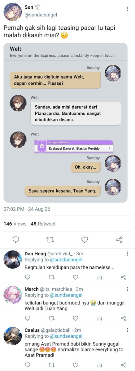 strawbbycae's tweet photo. #WeltDay 🔞 Onetwt

CW // Sunday punya puci 😺

Derita anak magang Astral Express 😓 lagi ange malah disuruh nyelamatin dunia 😮‍💨 https://t.co/0SXbWJabGp